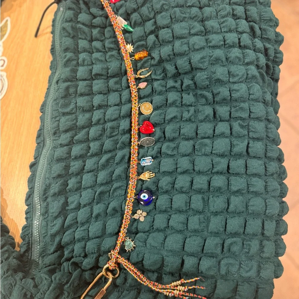 FP Movement by Free People Teal Green pucker up Carryall Bag + charm - Picture 4 of 12